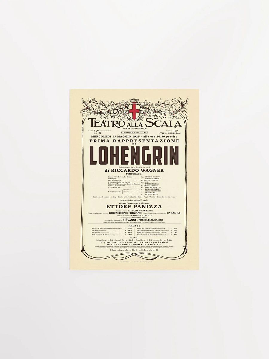 Vintage-Style La Scala Lohengrin Opera Poster product image (1)