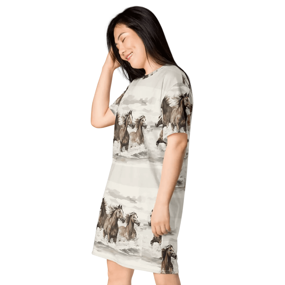 Galloping Grace Horse T-Shirt Dress product image (12)