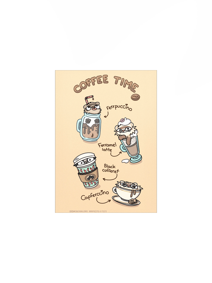 Coffee Time - Ferret Poster product image (1)