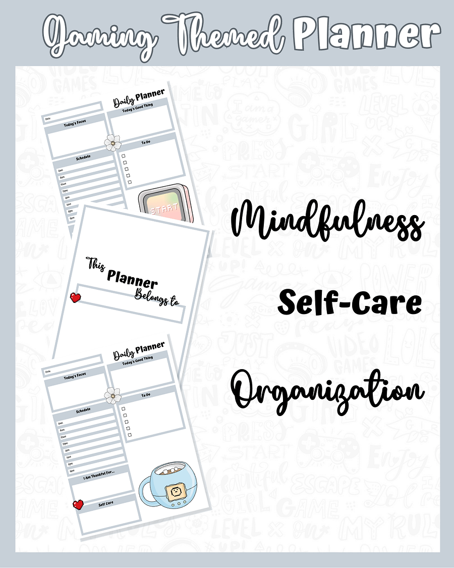 Grey Printable Planner - Gamer Themed product image (4)