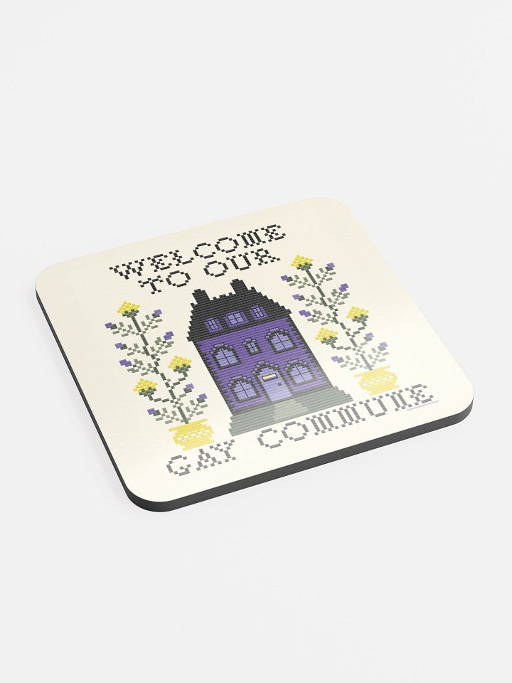 Welcome to Our Gay Commune Coaster - Nonbinary Flag product image (2)