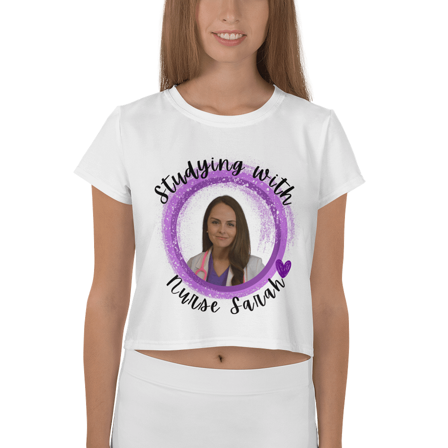 Nurse Sarah Cropped Tee – Study Style for Nursing Students product image (1)