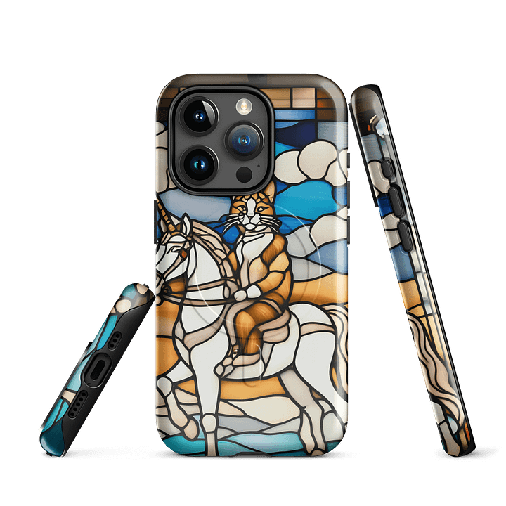 Whimsical Cat Riding Unicorn iPhone® Tough Case product image (3)