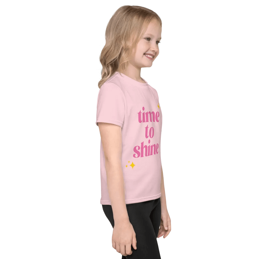 Rectial 2025 Kids T-Shirt | Time to Shine | Light Pink with Pink Text product image (4)