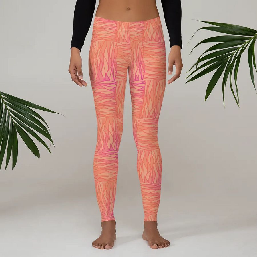 Peach All-Over Print Leggings product image (4)
