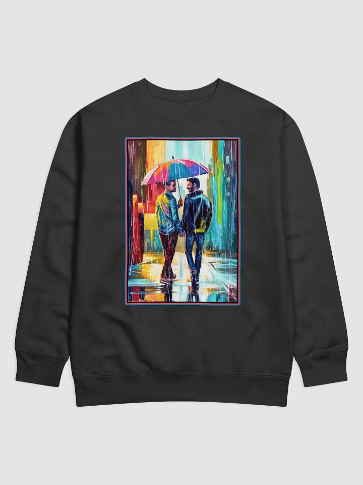 Gay Couple In The Rain – Colorful Two Hearts Sweatshirt product image (4)
