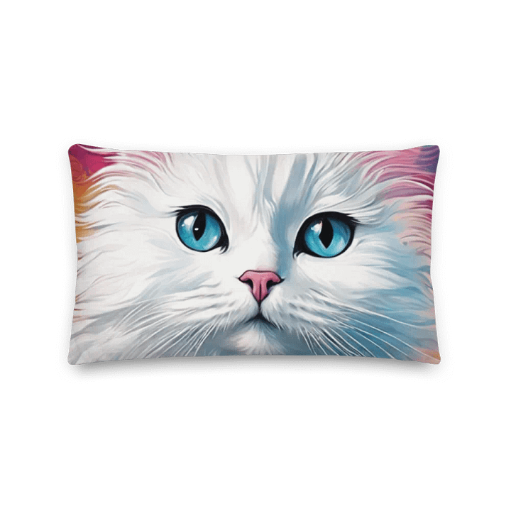 Whimsical White Cat All-Over Print Pillow product image (5)