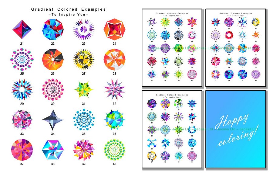 100 Geometric Mandala Coloring Pages | PDF | Digital File | Series GM2025 Vol. 10 product image (2)