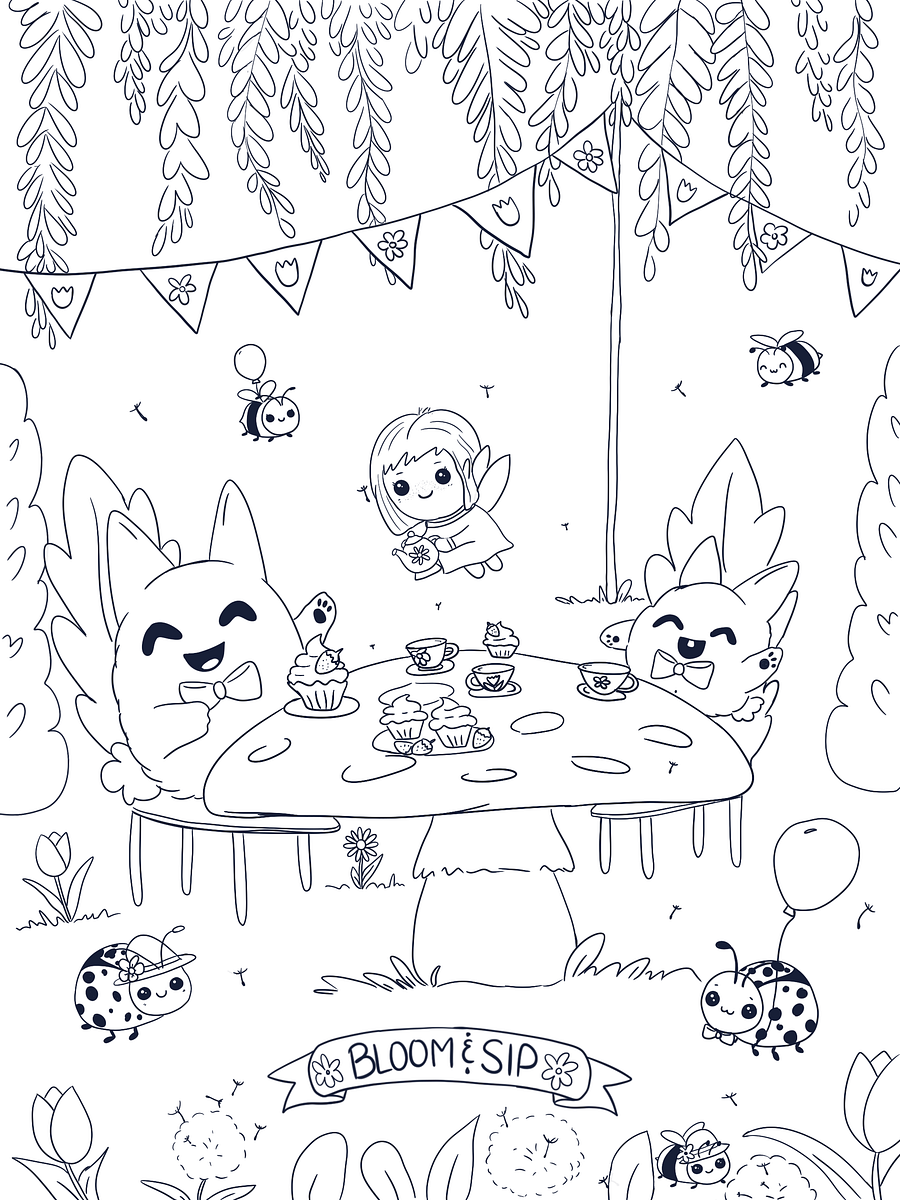 Bloom & Sip Coloring Page- May Reward product image (1)