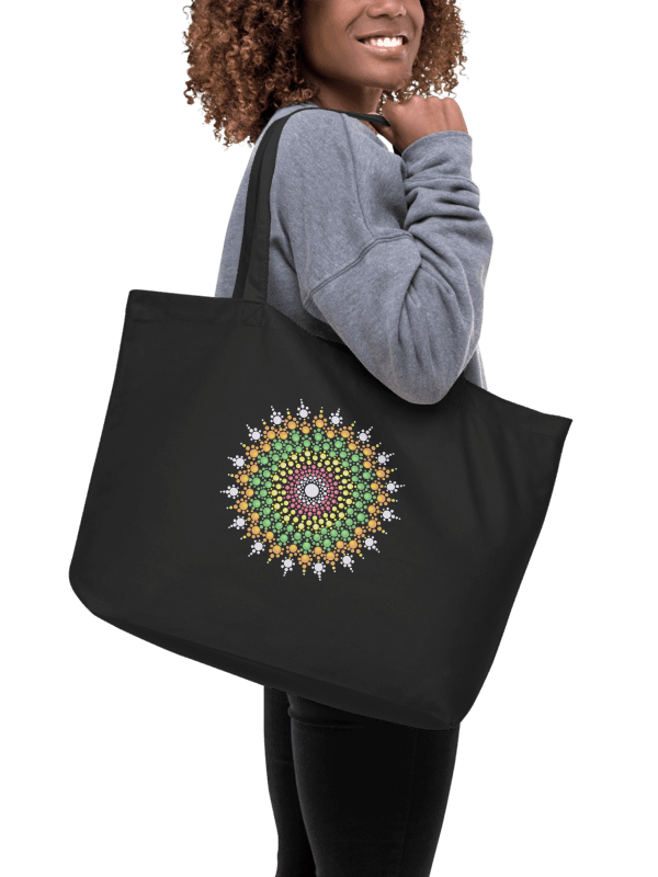 Pastel Dot Mandala Organic Cotton Tote Bag product image (2)
