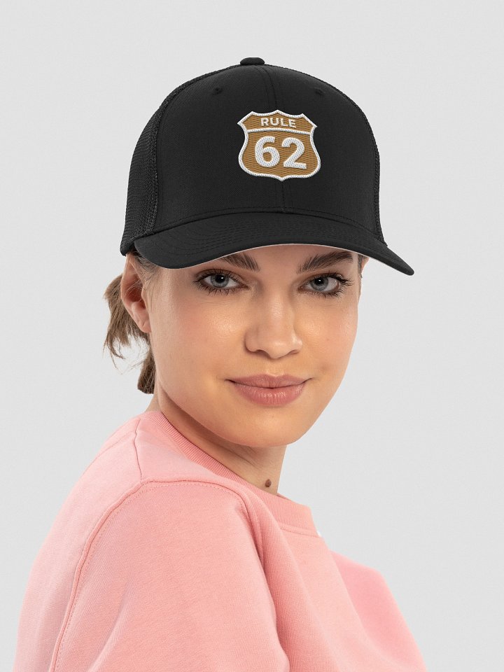 Rule 62 Sobriety & Recovery Trucker Hat | Gold Color Design product image (2)