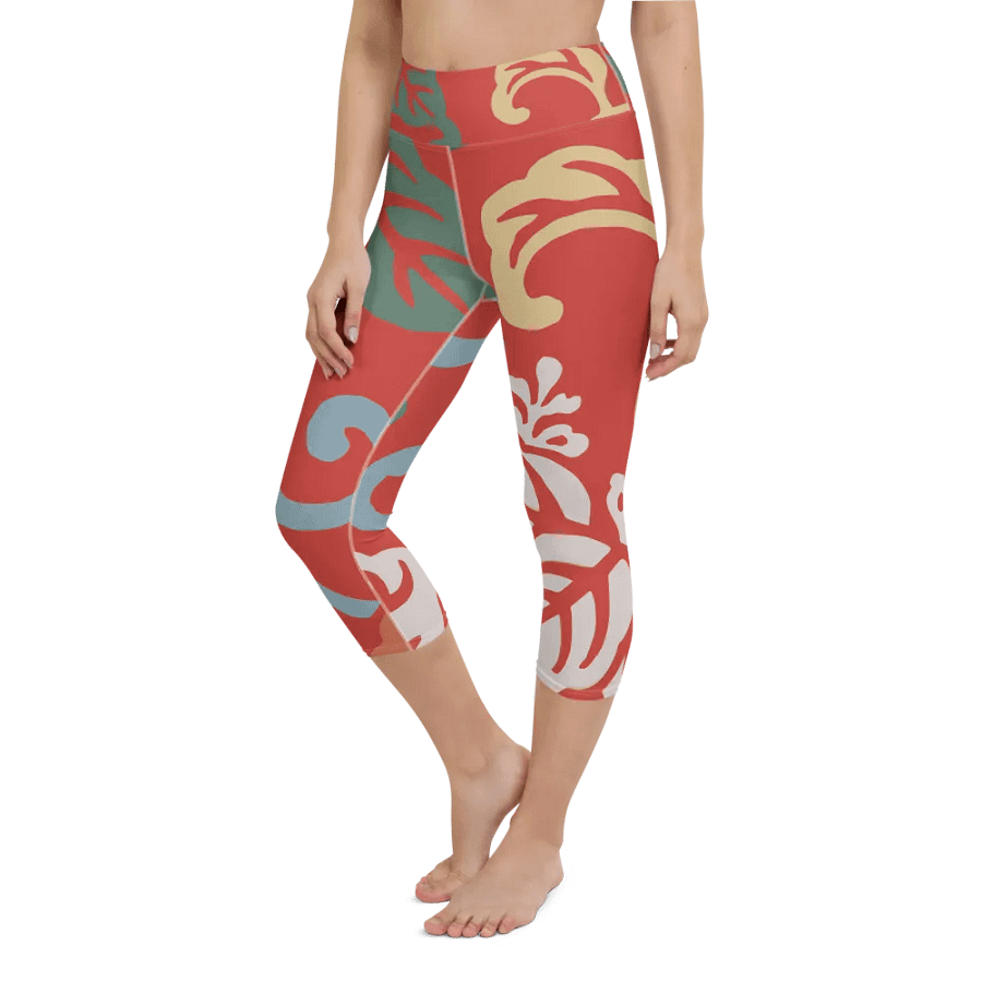 Japanese Vintage Floral Capri Yoga Leggings product image (7)
