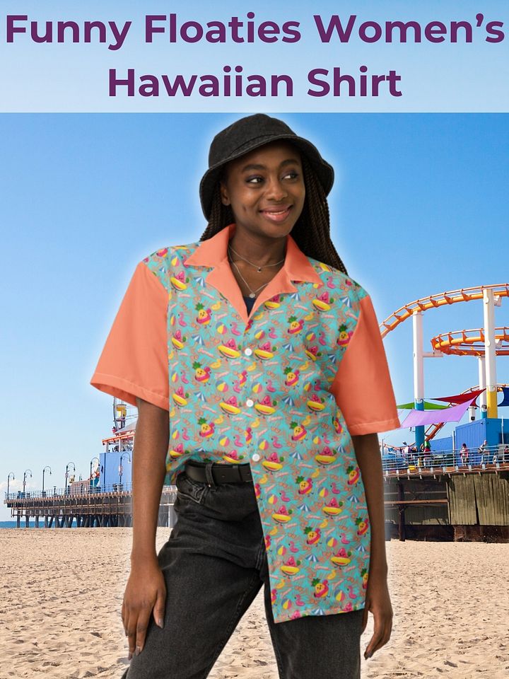 Funny Floaties Summer Hawaiian Women's Button Shirt product image (1)