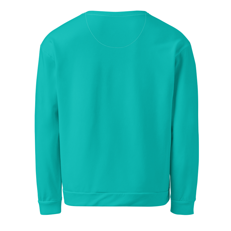 Aquamarine Blue Solid Color Eco Friendly Unisex Sweatshirt product image (2)