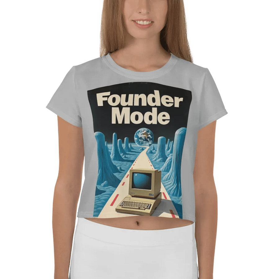 founder mode (front) retro crop top (100% cotton) product image (3)