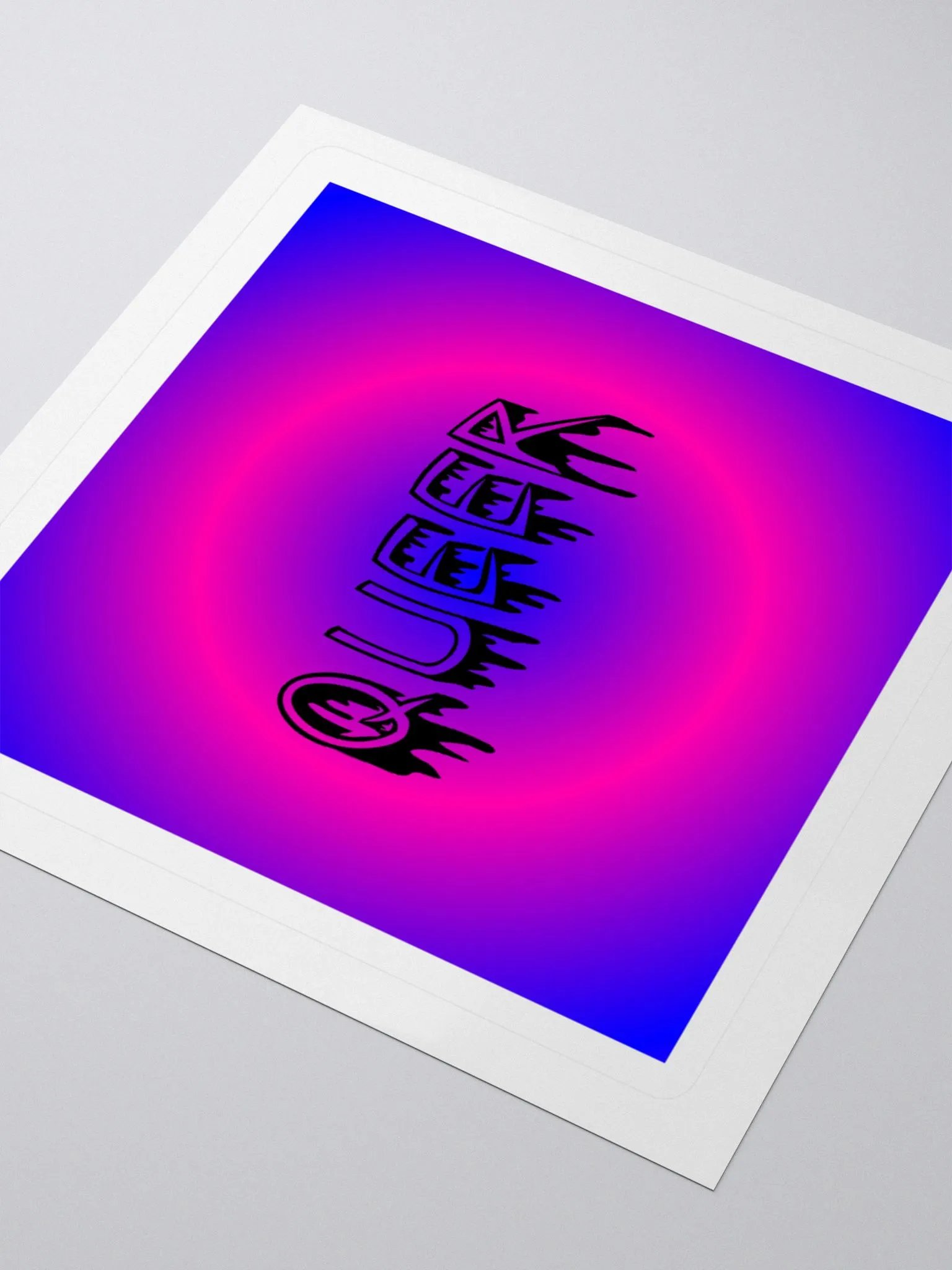 Queer Horror Style Sticker, Pink Blue Cotton Candy Colors Creepy Pride Art product image (3)