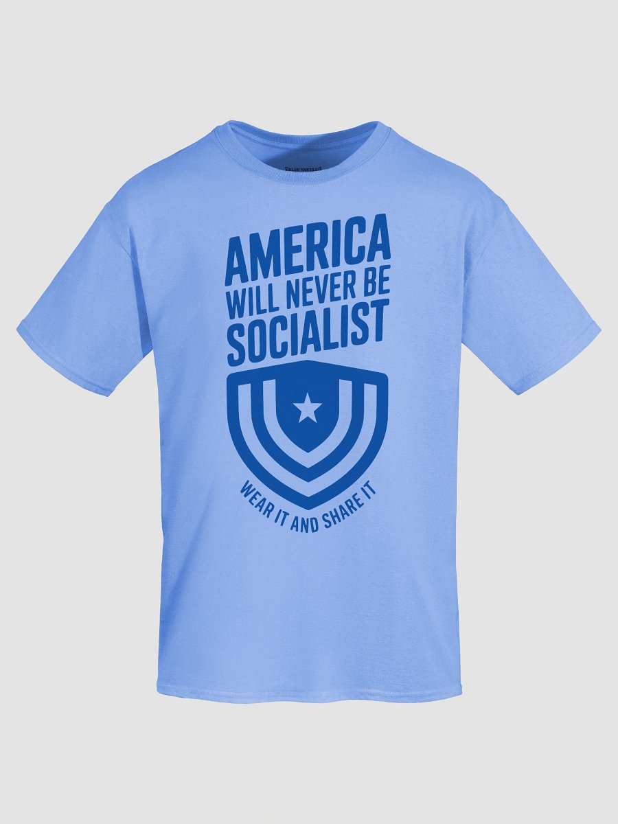"America Will Never Be Socialist" Freedom First Tee - Blue Ink product image (7)