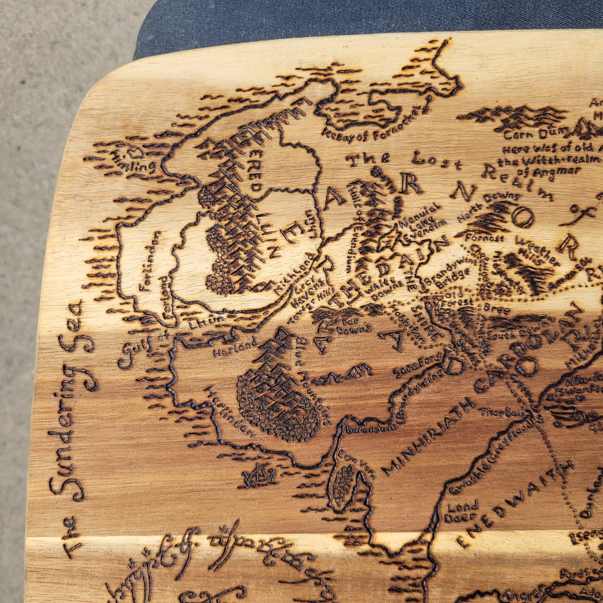Lands of Middle Earth Handmade Pyrography Map product image (3)