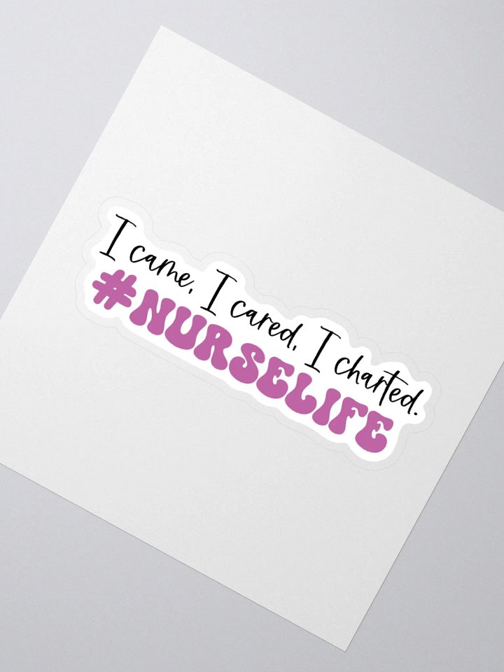 I Came, I Cared, I Charted. #NurseLife Sticker product image (2)