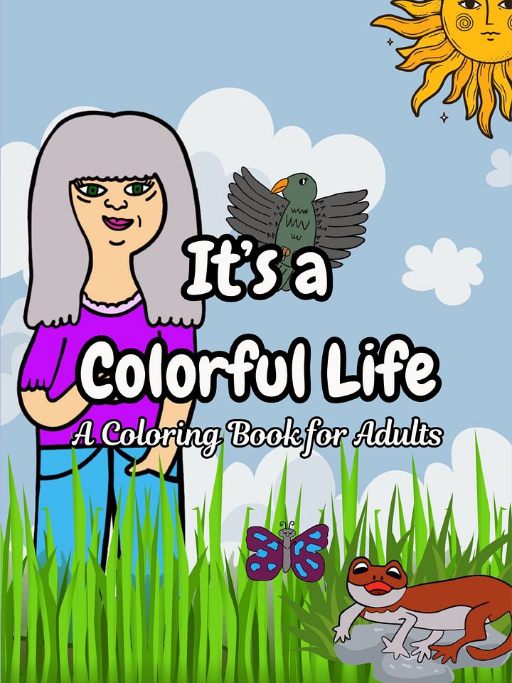 It's a Colorful Life, Cartoon Characters Having Fun, Coloring Book for Adults product image (1)