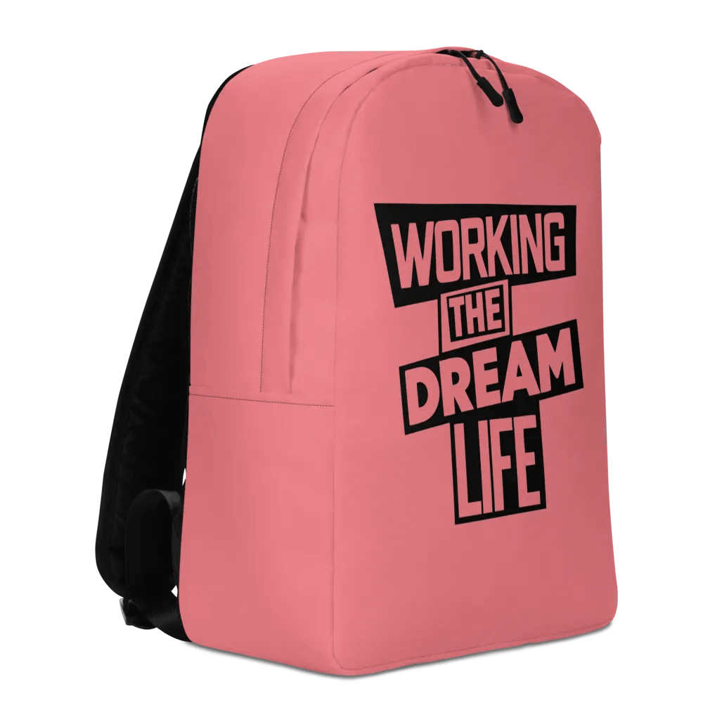 Work the Dream Life – Pink Minimalist All-Over Print Backpack for Work, Travel & Everyday Use product image (3)