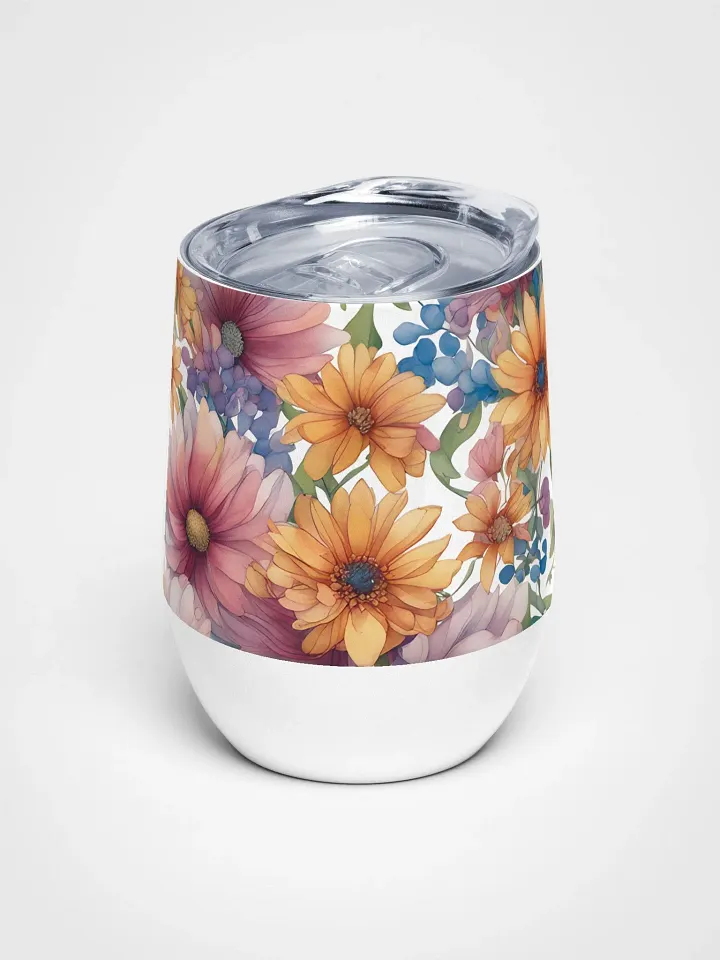 The Vibrant Floral Wine Tumbler 12oz – A Blooming Delight for Every Sip product image (1)