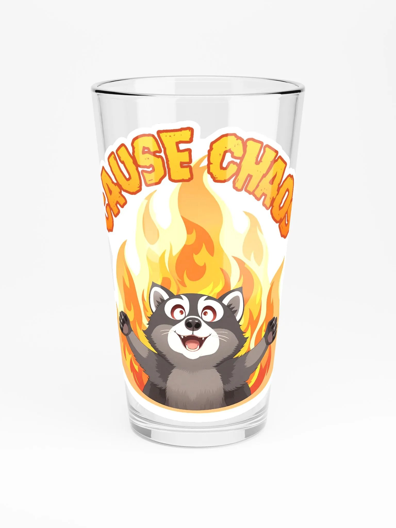 Cause Chaos Raccoon Glass product image (3)