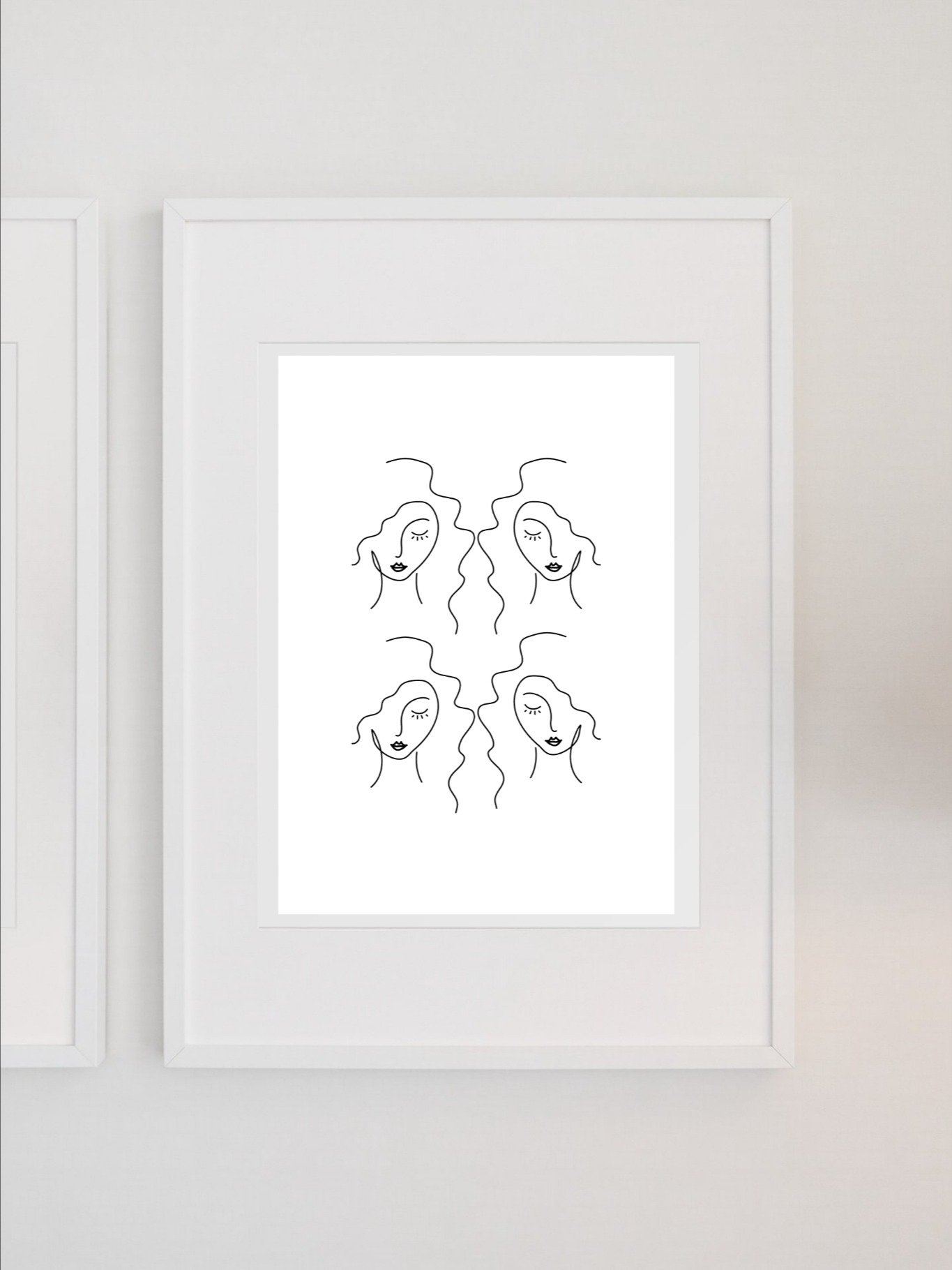 Beautiful Minimalist Portrait Poster Modern Woman Line Art Face Wall Art - Stylish Beauty Illustration - Elegant Home Decor Feminine Design product image (1)