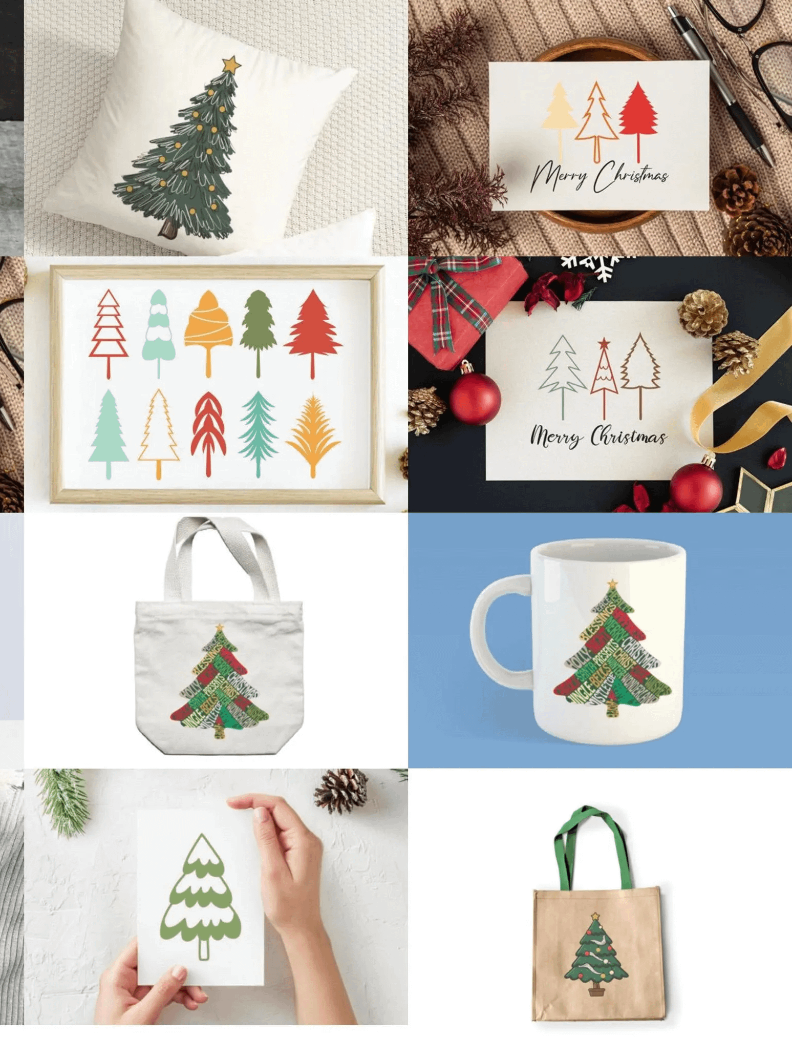 CHRISTMAS TREE SVG Bundle Christmas Tree Outline Christmas Ornaments Svg product image (7)