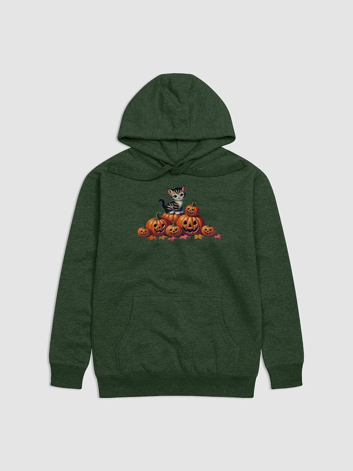 Halloween Kitten and Jack-o-Lanterns Premium Unisex Hoodie product image (14)