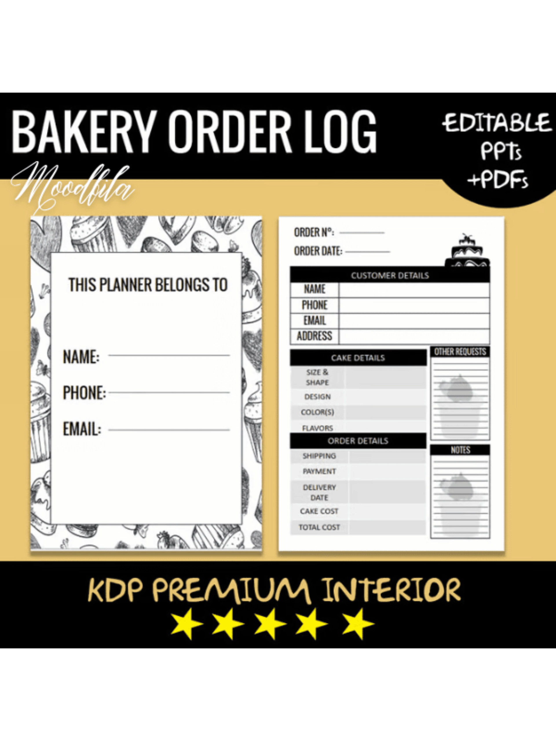 Bakery Order Log Book - KDP Interior product image (1)