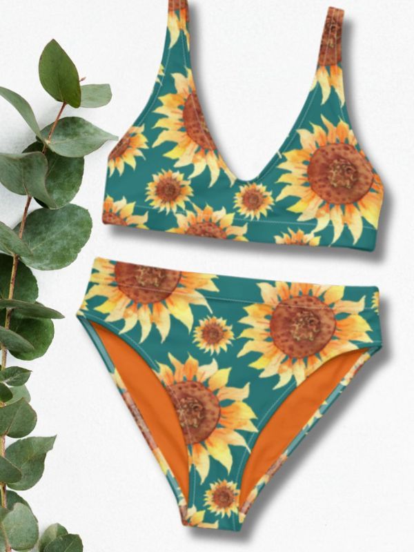 Sunflower Serenade High Waisted Bikini Set product image (1)