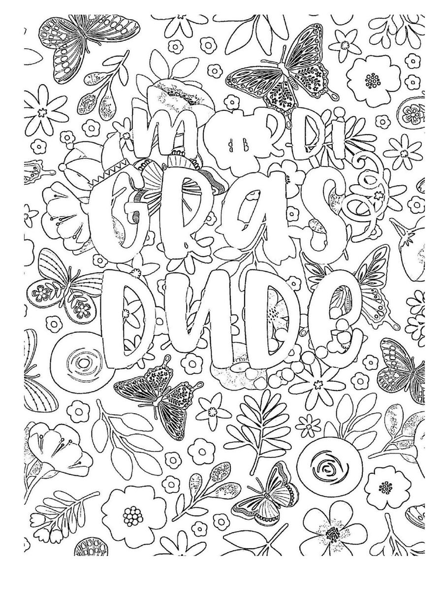 Mardi Gras Cutie Coloring Book for Adults: Calming Coloring Pages for Women, Relaxation Hobby Activity Book, Simple Coloring Line Art for Seniors product image (4)