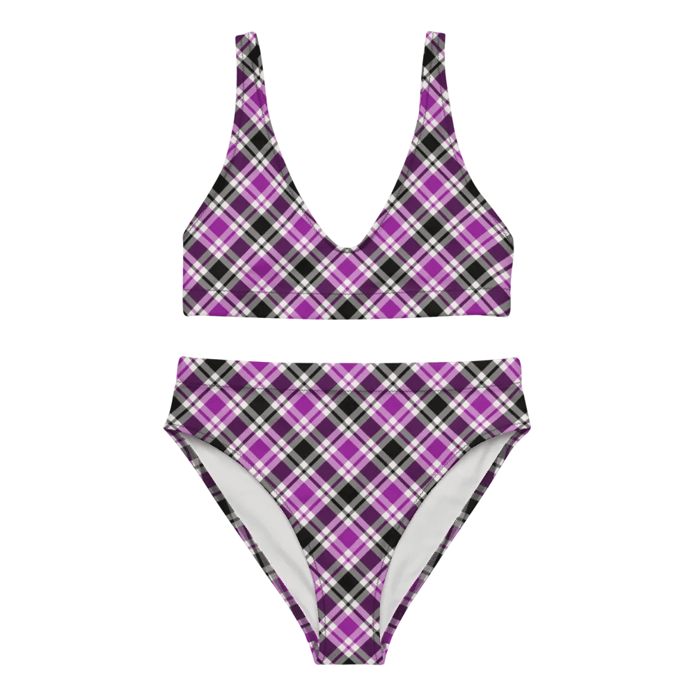 Purple, Black and White Plaid Bikini product image (2)
