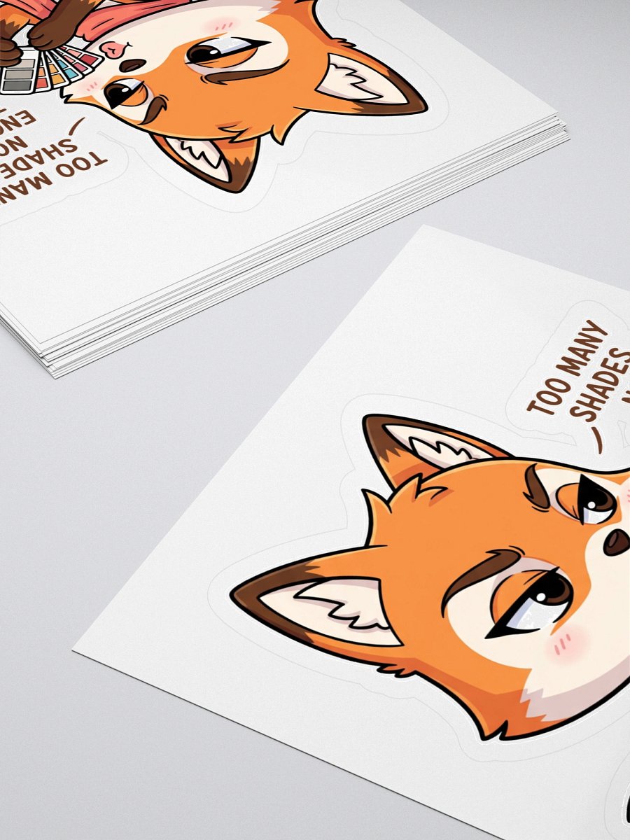 Fashionable Fox with Color Swatches Kiss Cut Sticker product image (4)