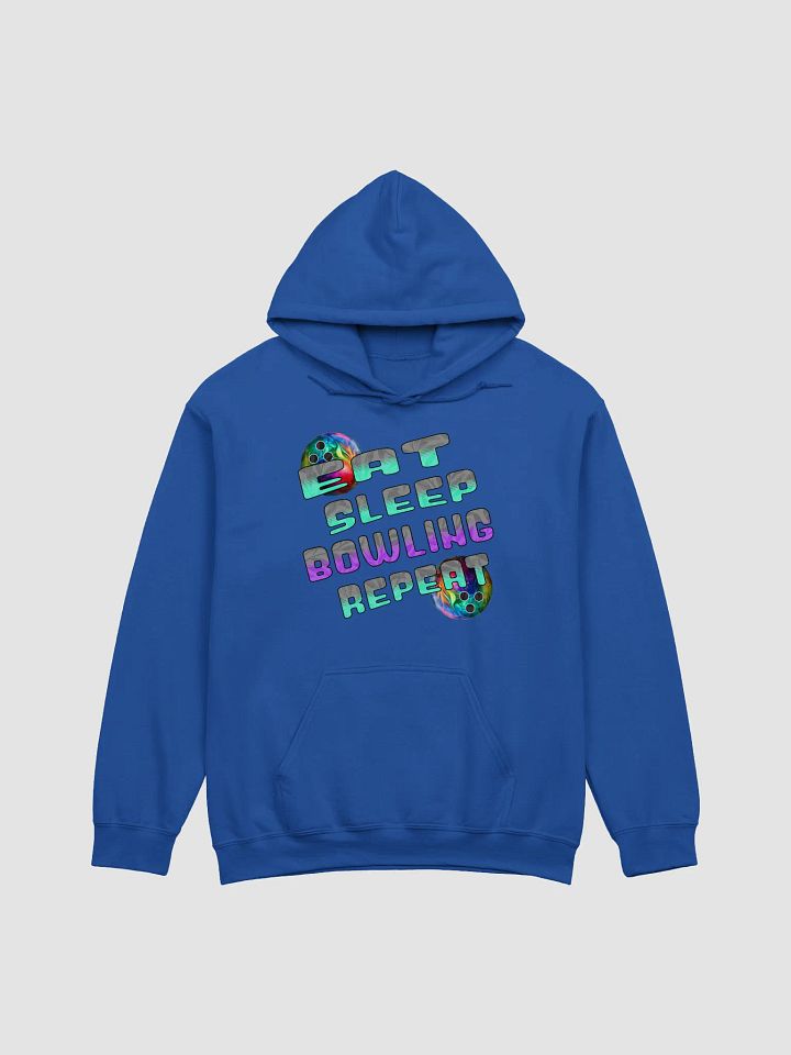 Eat Sleep Bowling Repeat Angle Vibrant Graphic Hoodie product image (1)