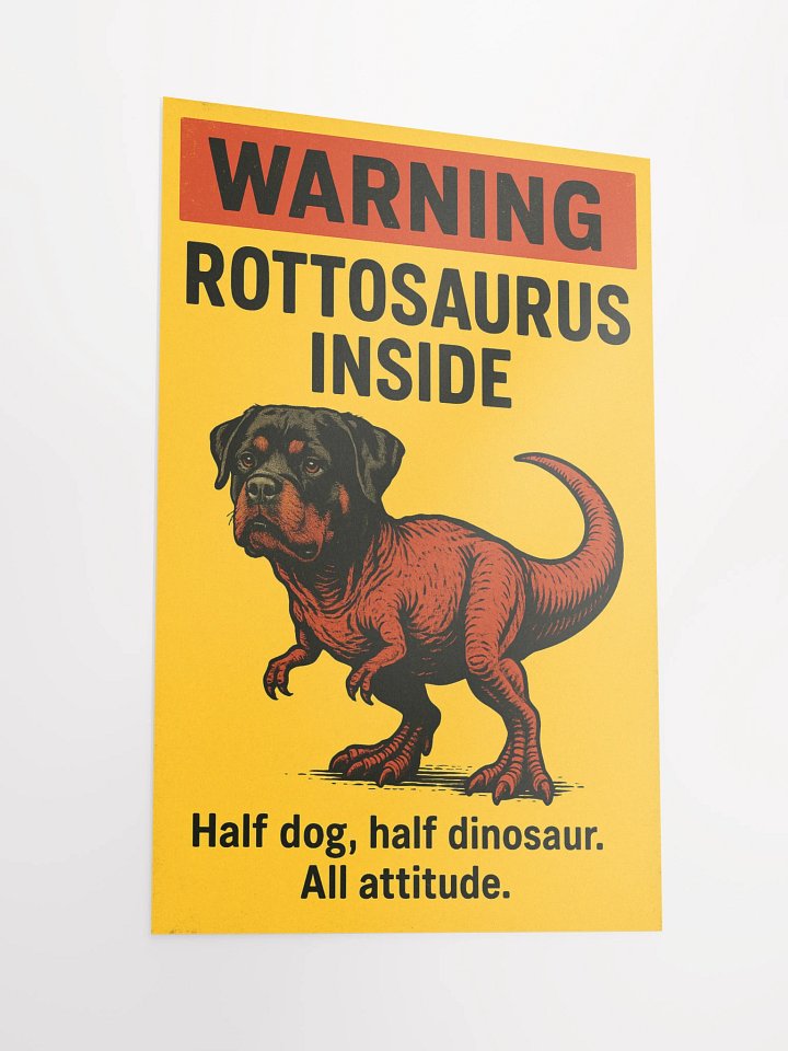 WARNING: Rottosaurus Inside. Half dog, half dinosaur. All attitude. product image (4)