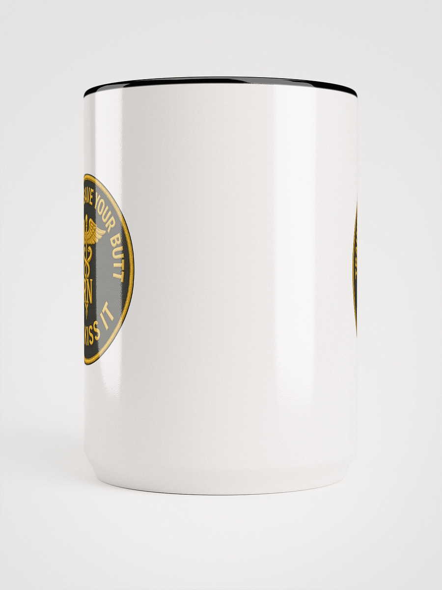 15oz RN Sass Mug – “Save Your Butt” Edition (White with Black Handle) product image (5)