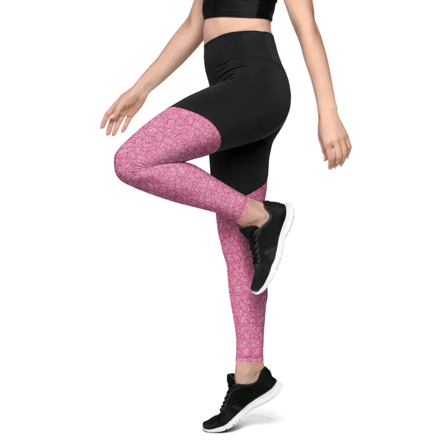 Dk Pink All-Over Print Sports Leggings product image (9)