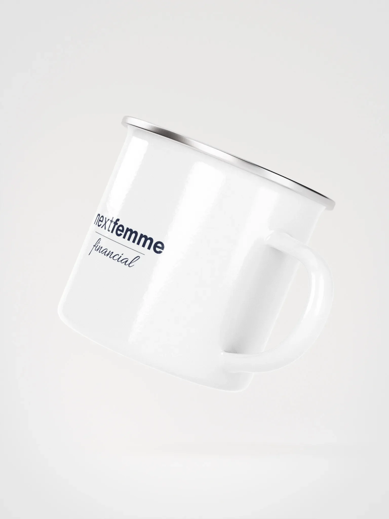 Wanderlust Enigma Enamel Mug with Navy Logotype product image (3)