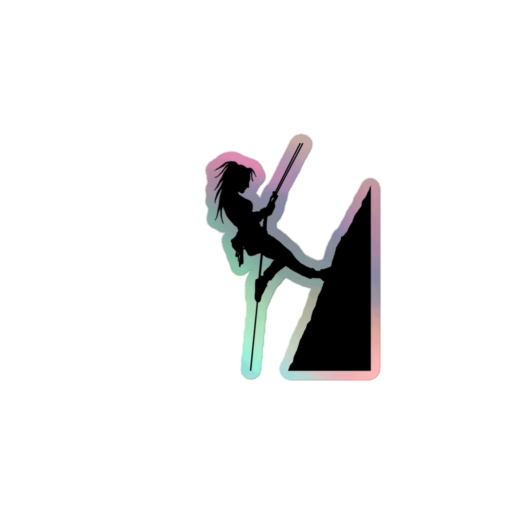 Climber girl holographic sticker product image (1)