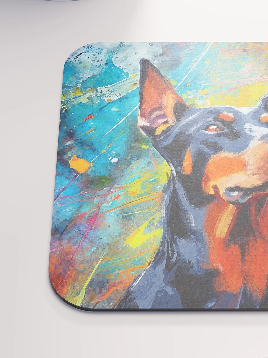 Doberman Oil Paint on Colorful Abstract Background Mousepad product image (3)