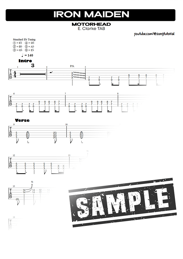 Ace of Spades PDF TAB + Backing Track MP3 product image (2)