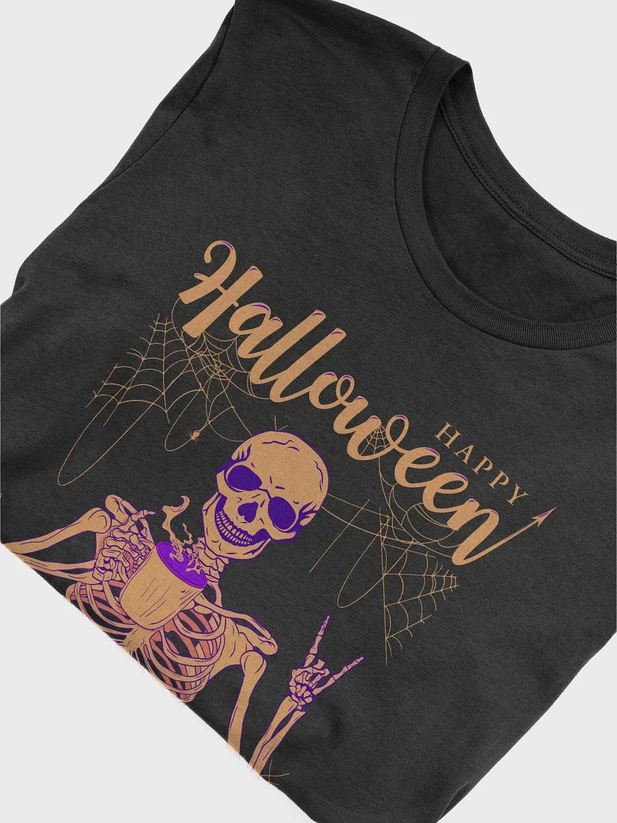 Rockin' Halloween Skeleton Coffee T-Shirt product image (3)
