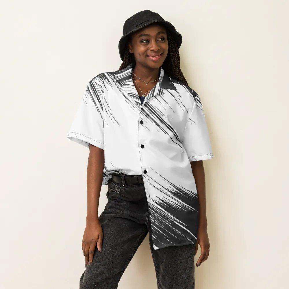Chaos in Monochrome Hawaiian Shirt product image (6)