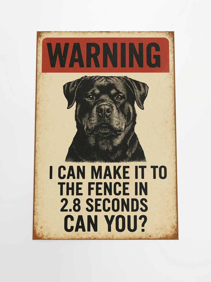 Rottweiler Rottweiler - Warning I Can Make It To The Fence In 2.8 Seconds... Can You? product image (3)