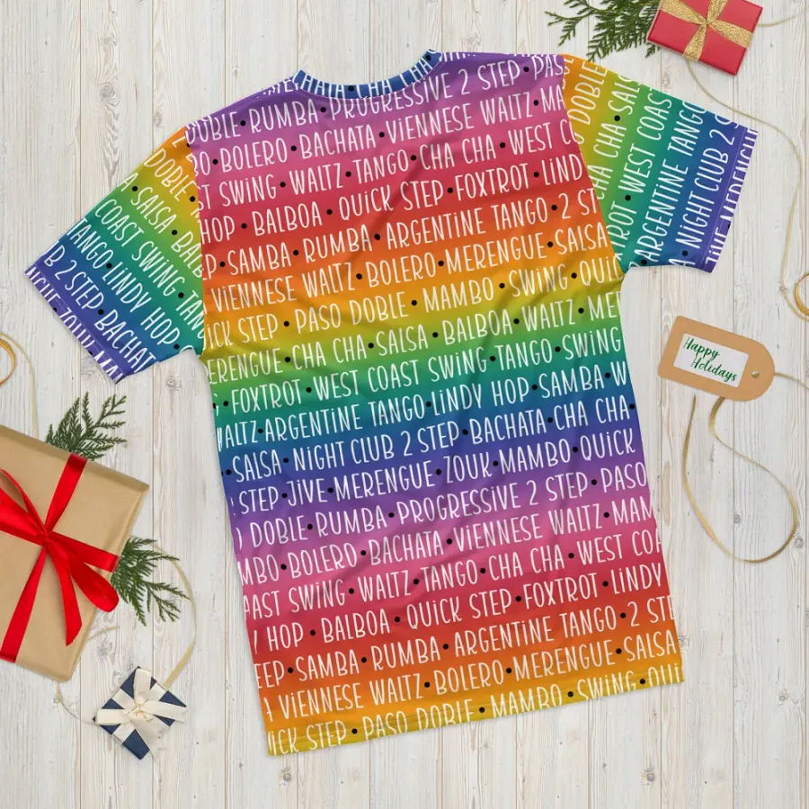 Men's Ballroom Dance Crew Neck T-shirt Rainbow product image (11)