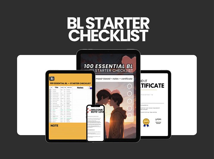 100 Essential BL Starter Checklist | Printable Watchlist Tracker (Boys’ Love) product image (1)