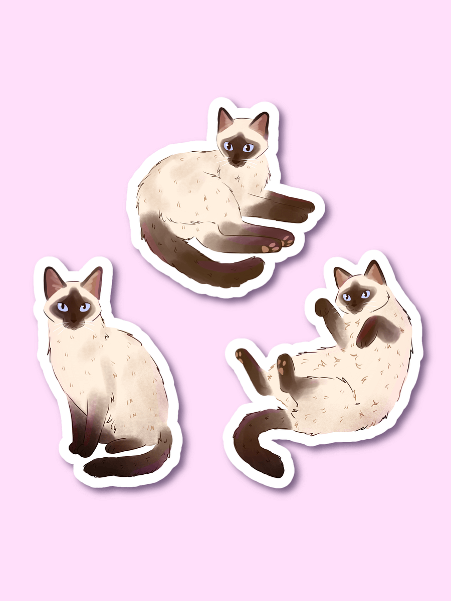 Siamese Cats Kiss Cut Stickers Set product image (1)