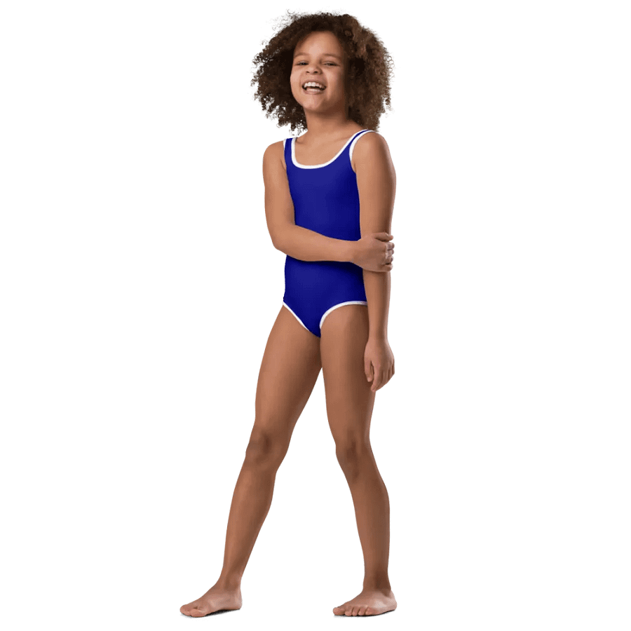 Kids Plain Color Navy Blue Swimsuit product image (4)